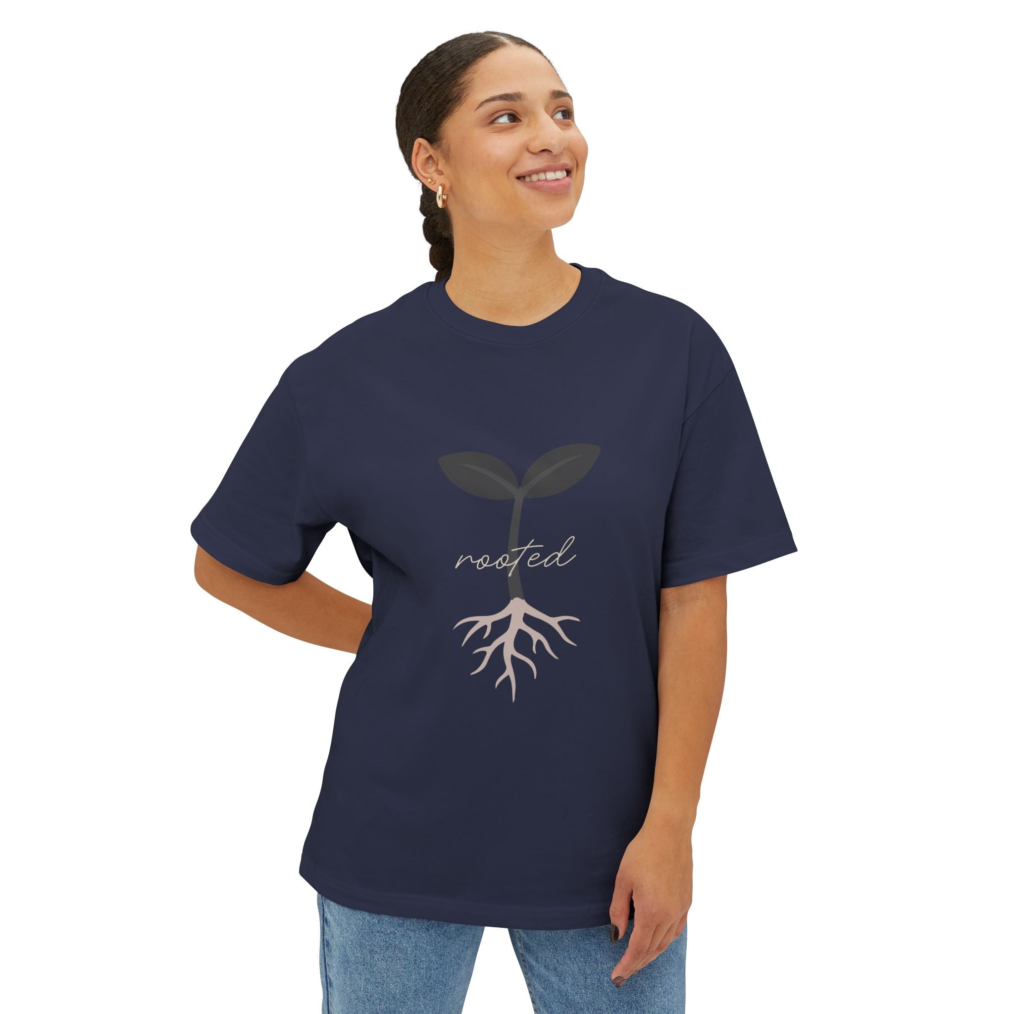 Unisex Oversized Boxy Tee - "Rooted"